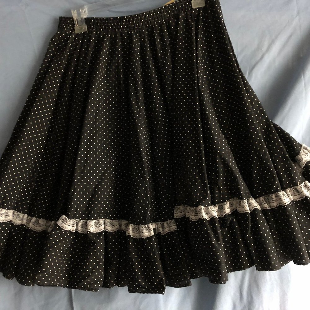 Black and White Square Dance Skirt